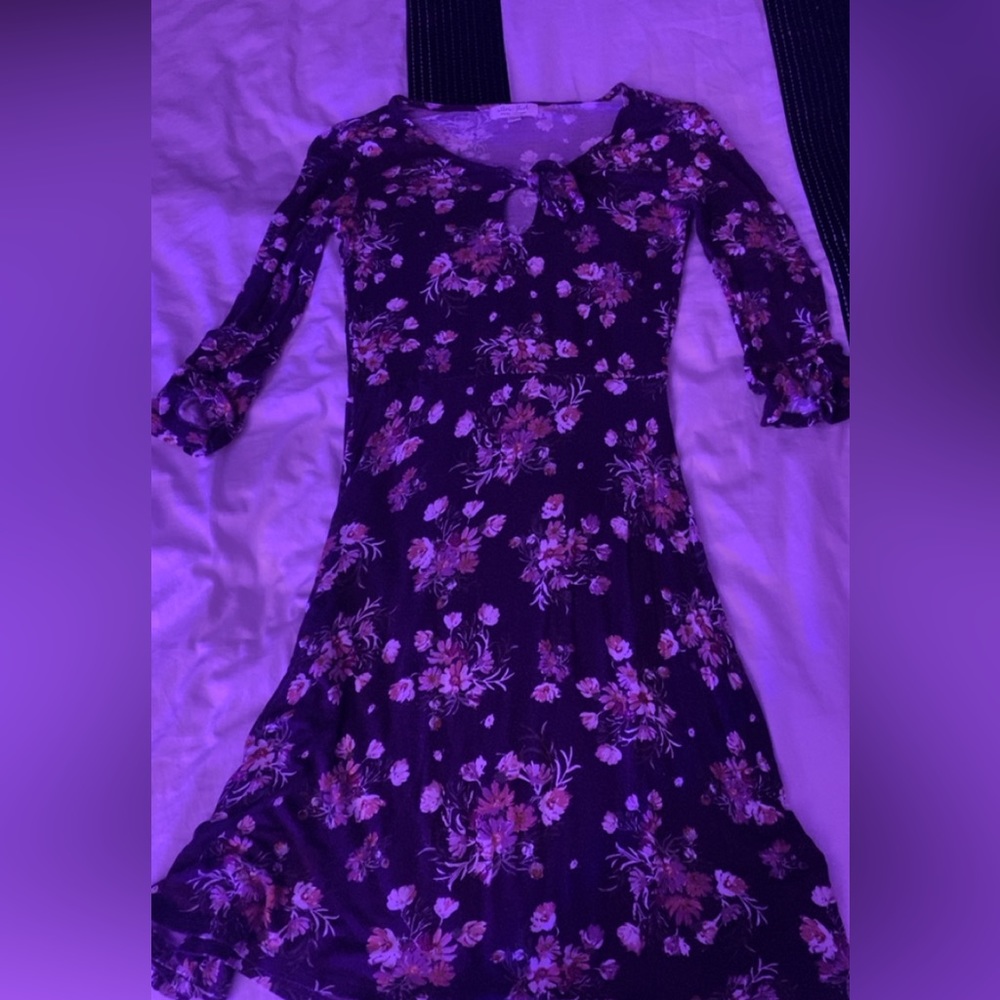 Purple long sleeve sundress